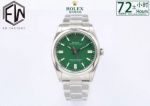 EW Factory AAA Replica Rolex Oyster Perpetual 36 Stainless Steel Strap Green Dial Swiss Watch